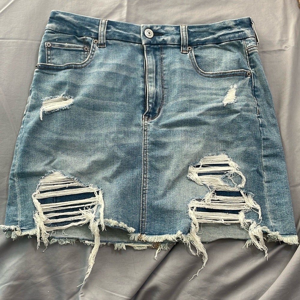 American Eagle curvy hi rise mini Jean skirt